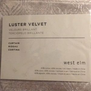 2 west elm curtain panels, 48 x 96 each.